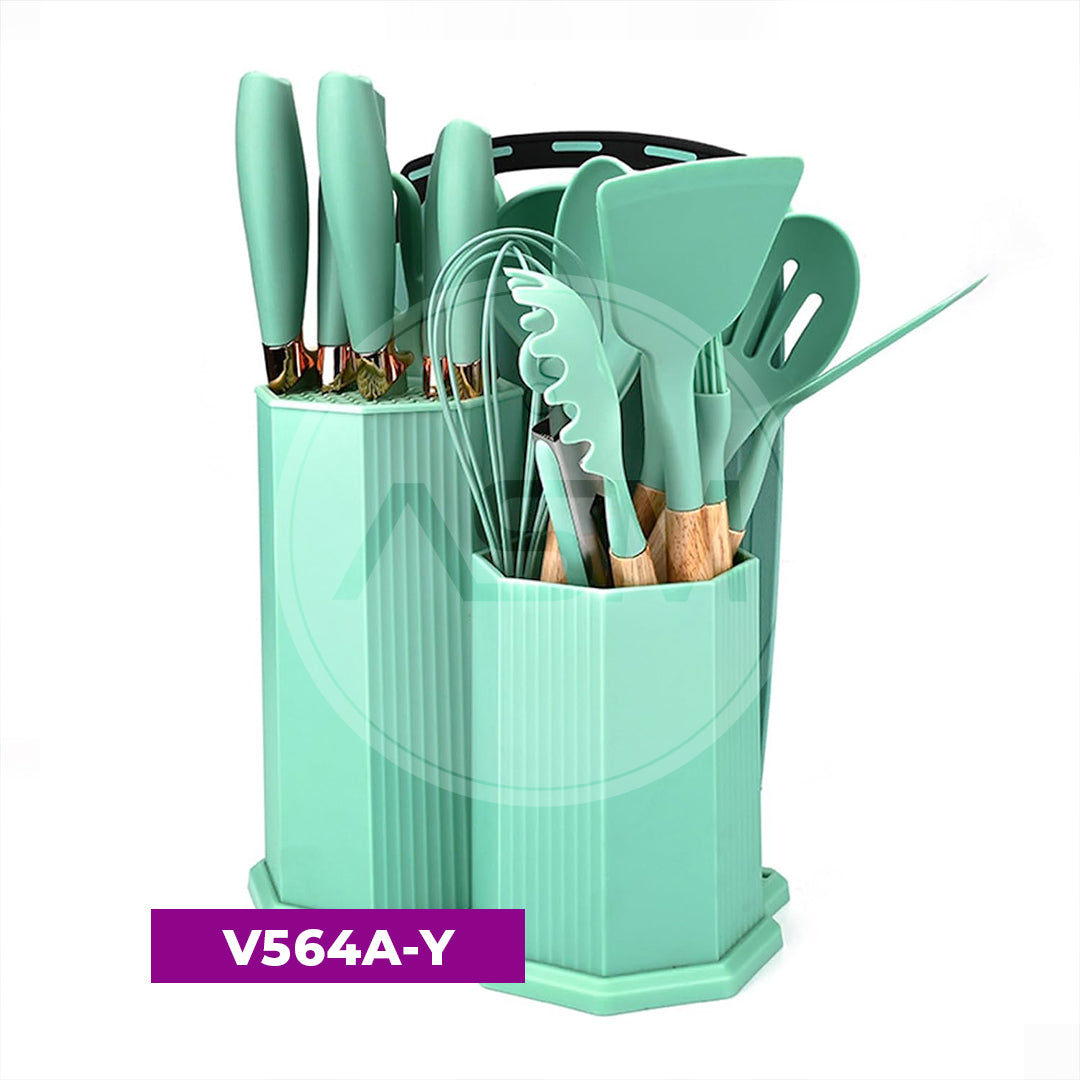 Silikon Qaşıq – Bıçaq Dəsti 19-lu Yaşıl