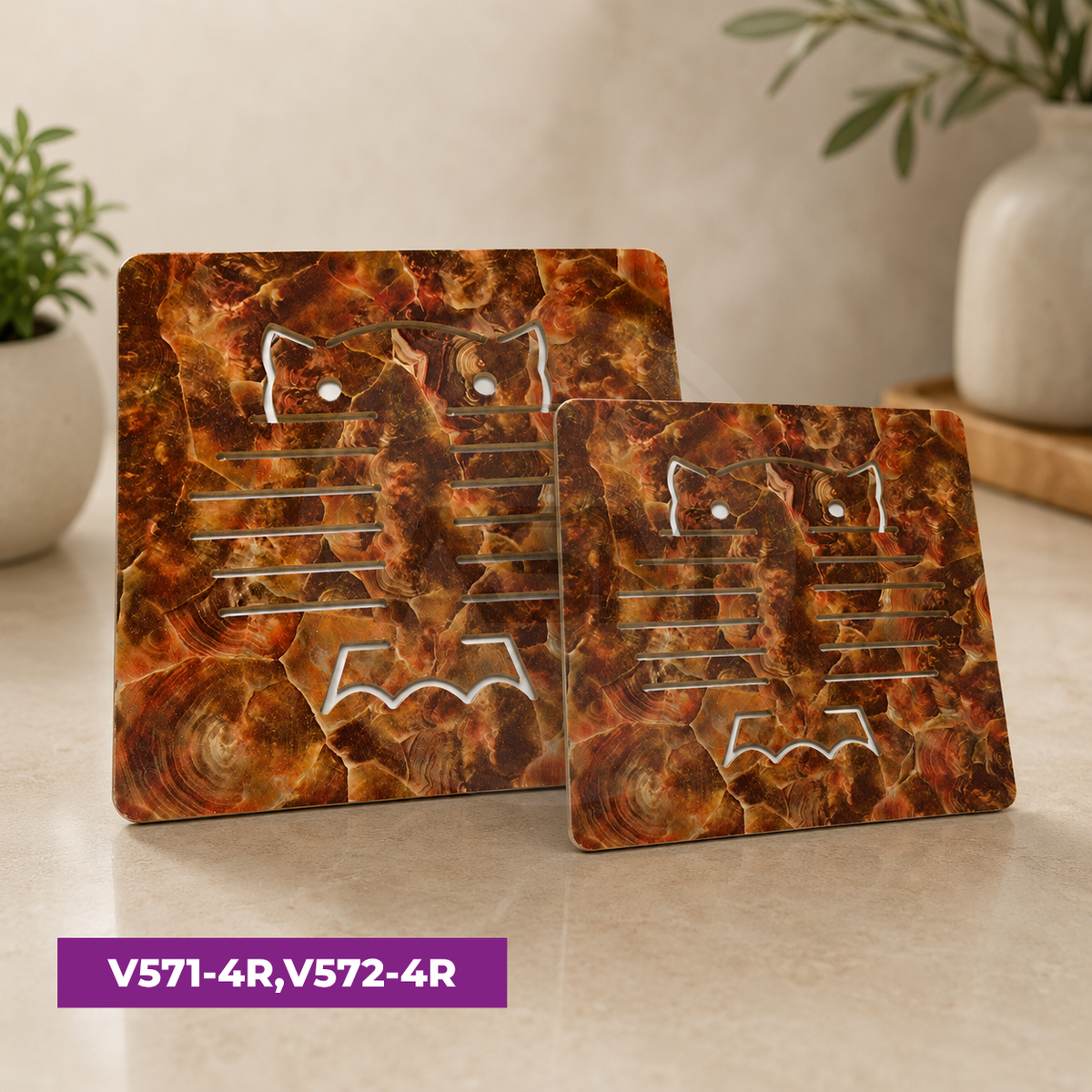Rəngli Taxta Altlıq 16 cm Model 4