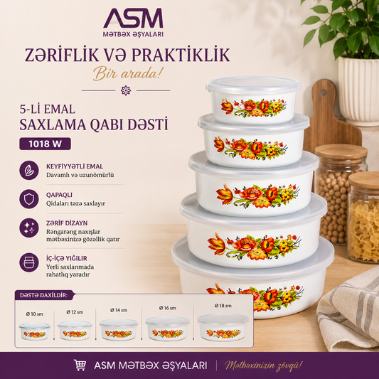 5-li Emal Saxlama Qabı Dəsti