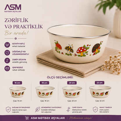 16 cm Emal Saxlama Qabı