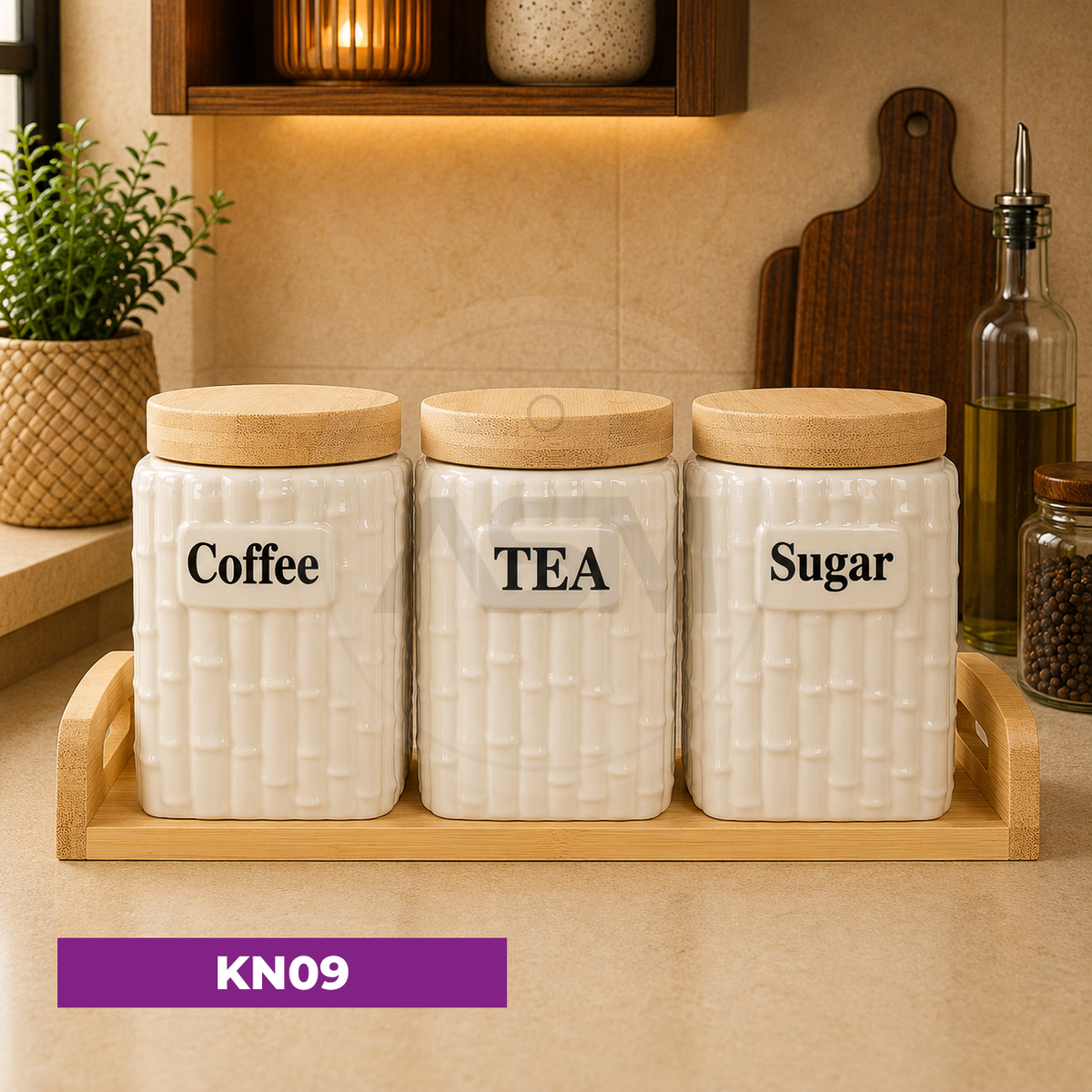 3-lü Keramika Ədviyyat Kvadrat Böyük