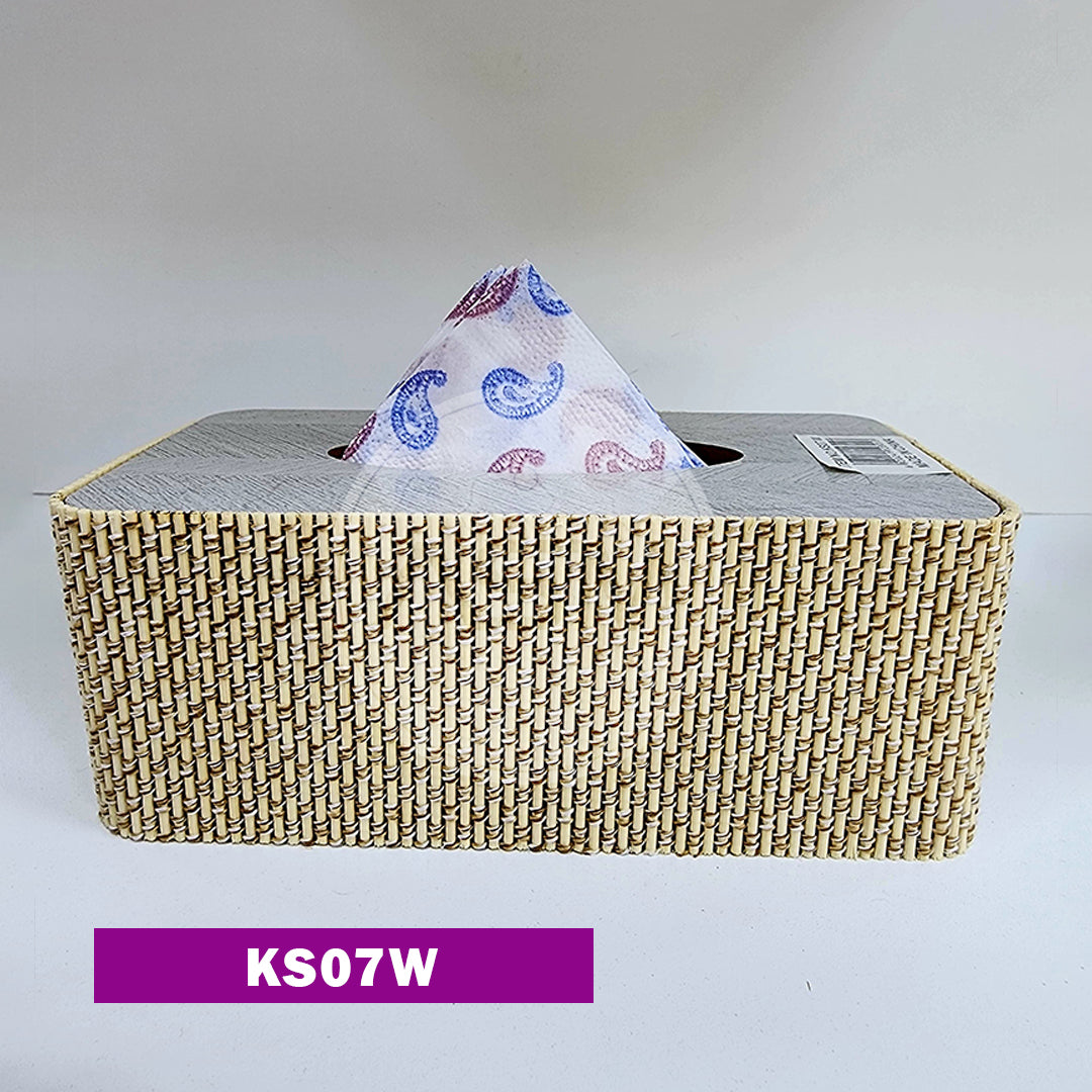 Həsirli Salfet Qabı Açıq Rəng Kvadrat