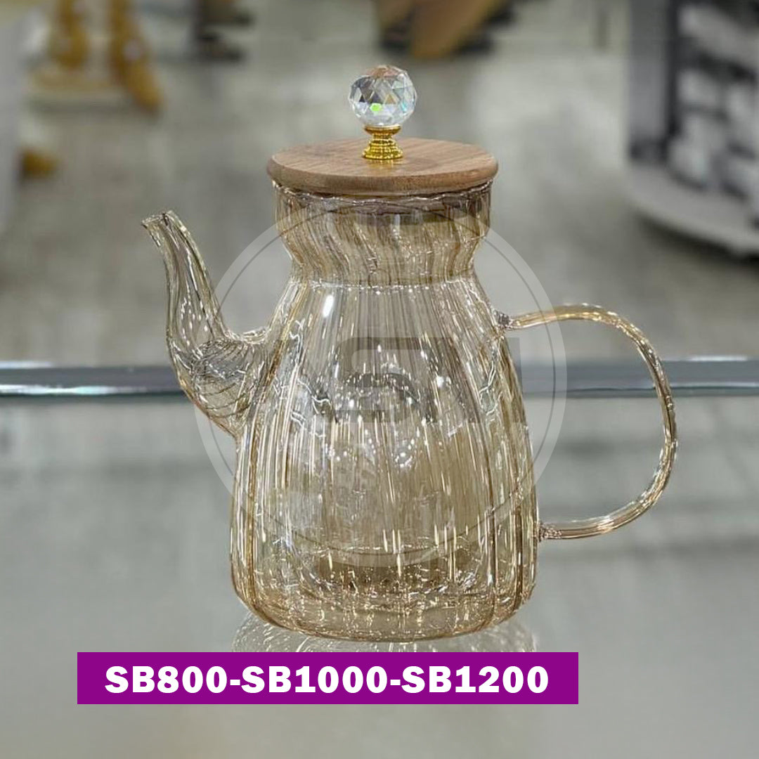 Şüşə Qızılı Çaynik 1000 ml