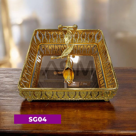Qızılı Güzgülü Salfet Qabı Model 4