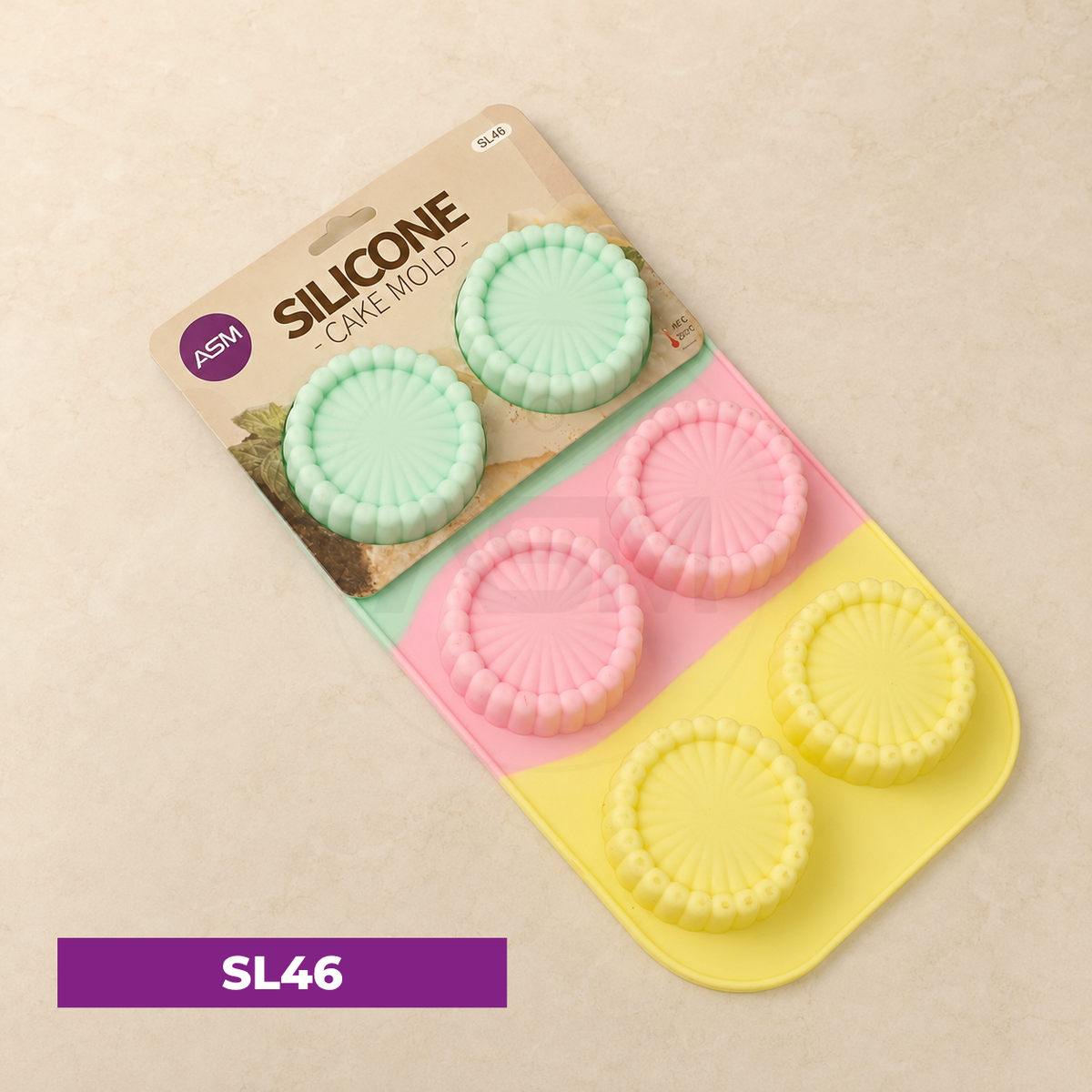 Silikon 6-lı Keks Qəlibi 3 Rəngli Model YH-977