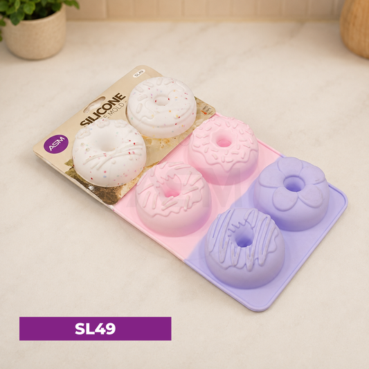 Silikon 6-lı Keks Qəlibi 3 Rəngli Model YH-1030