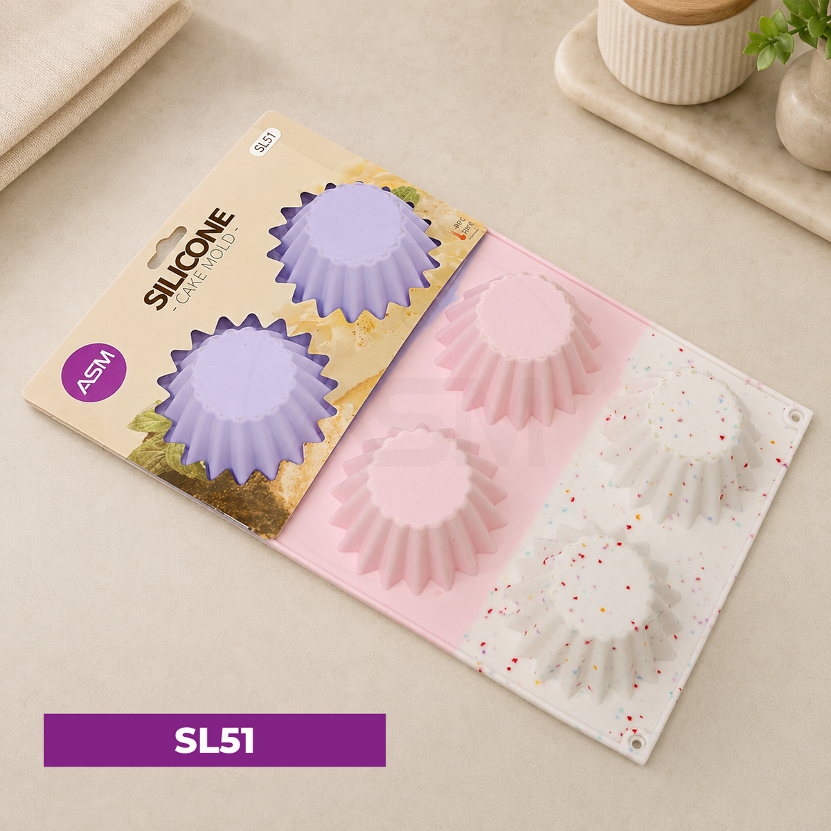 Silikon 6-lı Keks Qəlibi 3 Rəngli Model YH-708