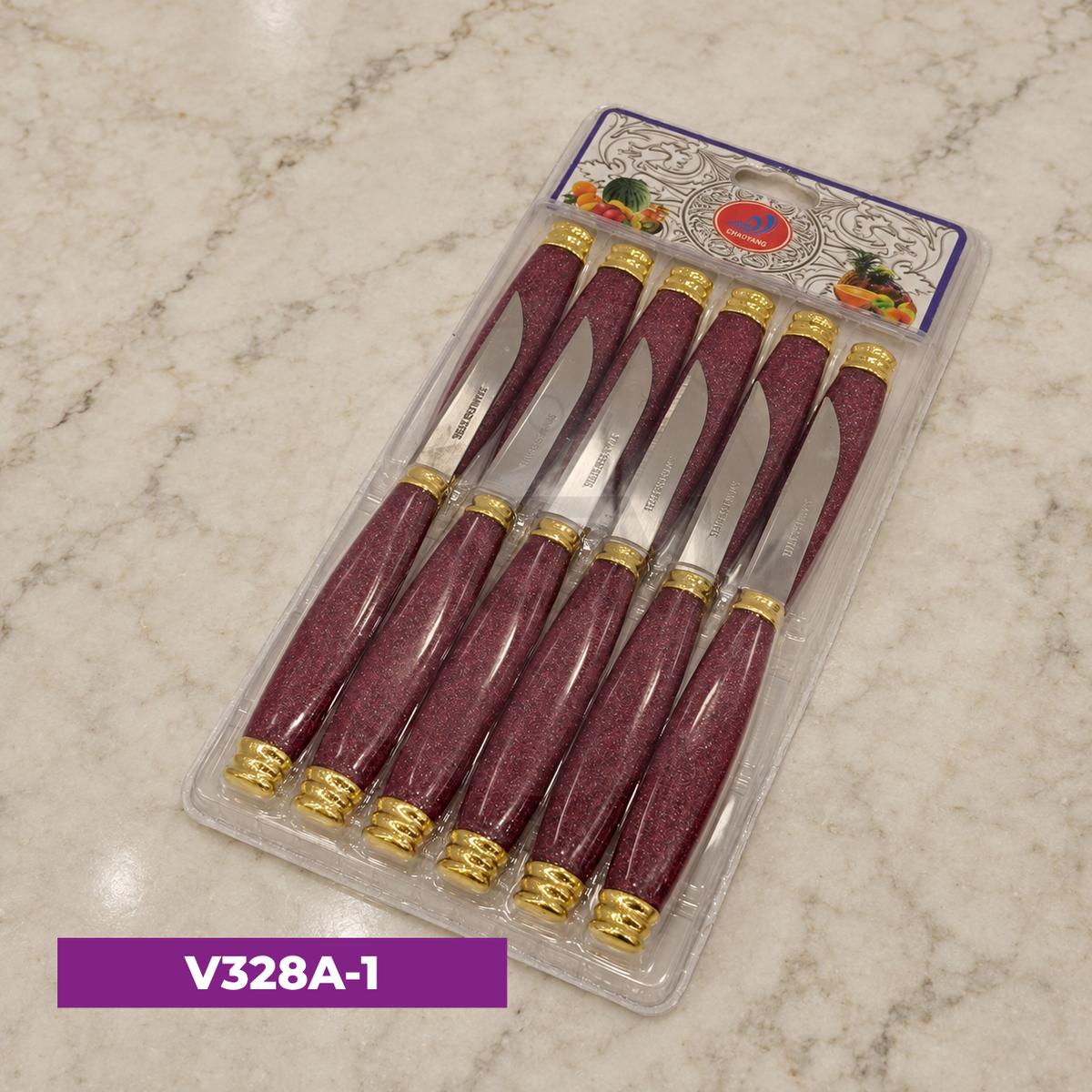 12-li Meyvə Bıçağı Bordo