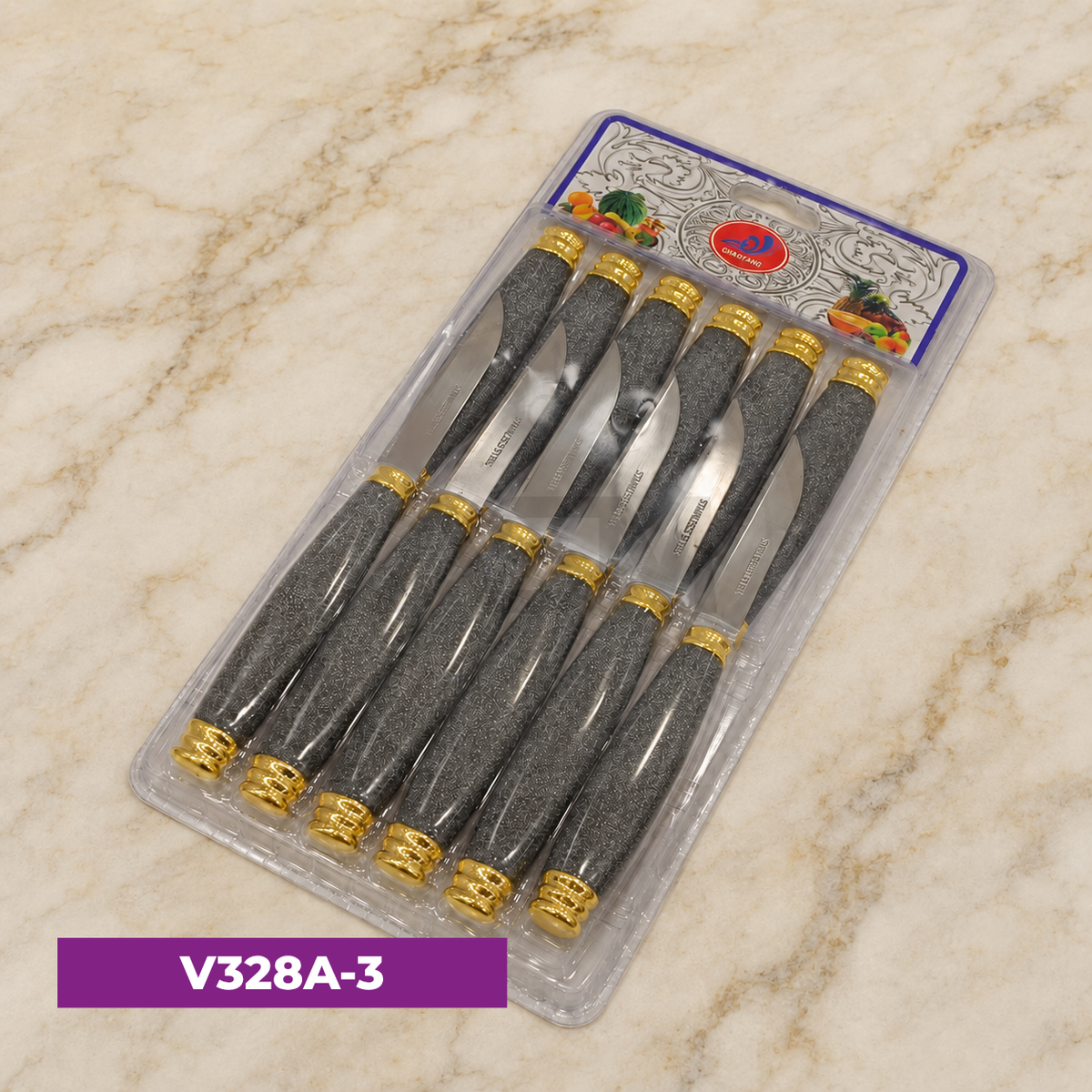 12-li Meyvə Bıçağı Tünd Boz
