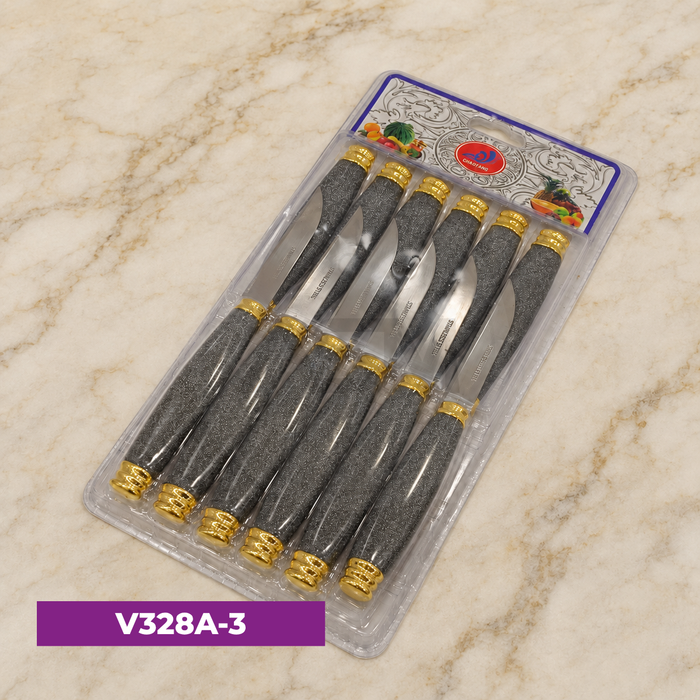 12-li Meyvə Bıçağı Tünd Boz
