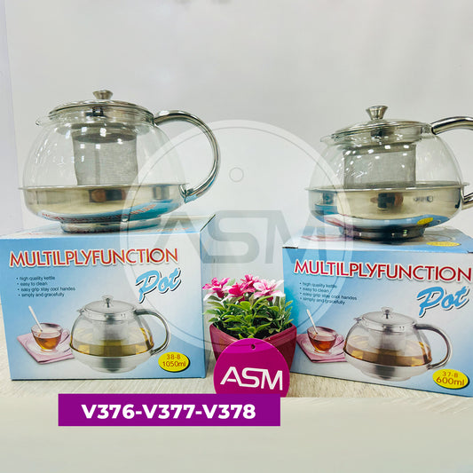Dəmir Altlıqlı Şüşə Çaynik 600 ml