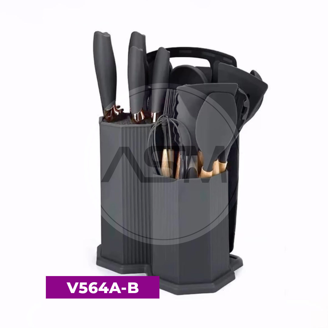 Silikon Qaşıq – Bıçaq Dəsti 19-lu Qara