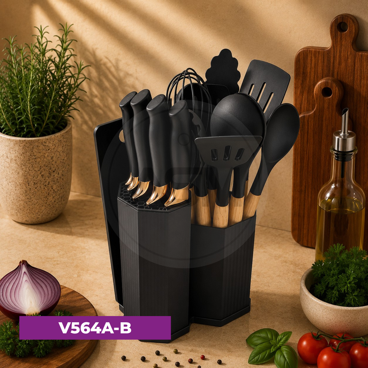 Silikon Qaşıq – Bıçaq Dəsti 19-lu Qara