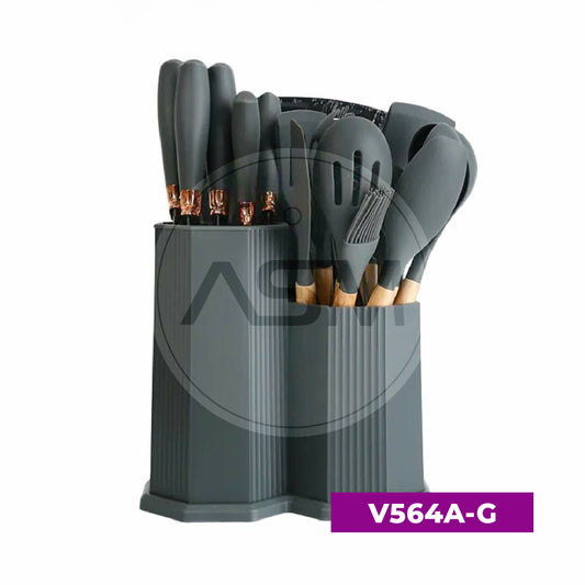 Silikon Qaşıq – Bıçaq Dəsti 19-lu Boz