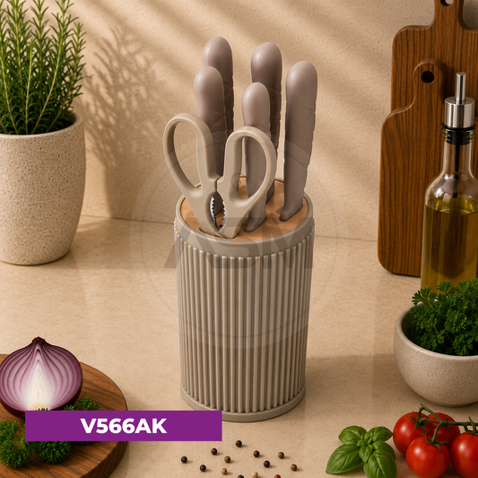 Bıçaq Dəsti 7-li Plastik Dairə Romb Kofe