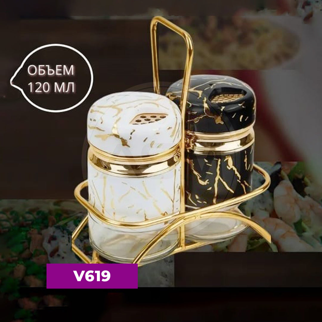 2-li Duz Qabı Dairəvi Ağ – Qara Mərmər
