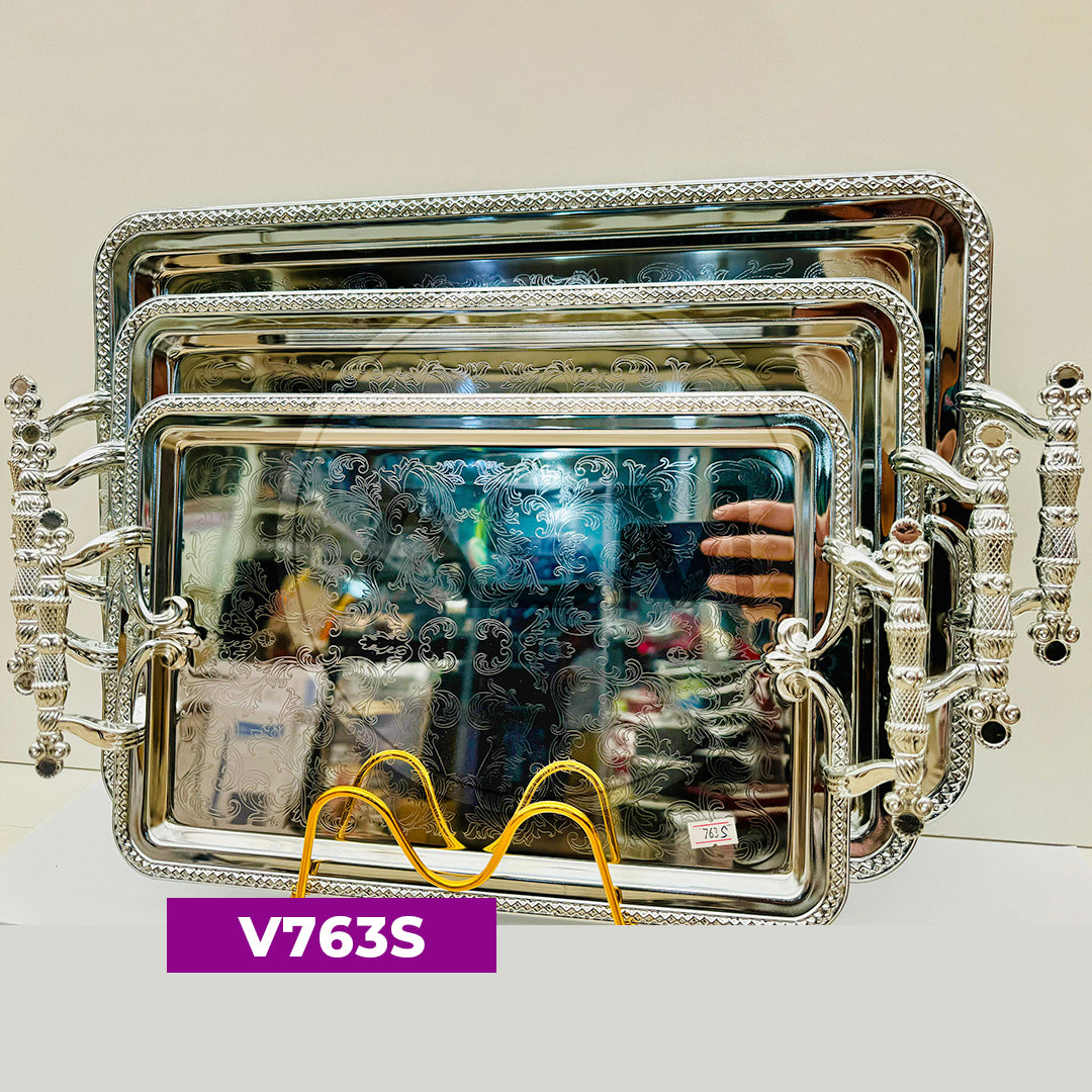 Ağır Model Vis Sinisi Dəsti Kvadrat 3-lü Gümüşü