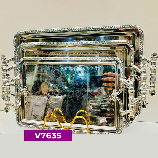 Ağır Model Vis Sinisi Dəsti Kvadrat 3-lü Gümüşü